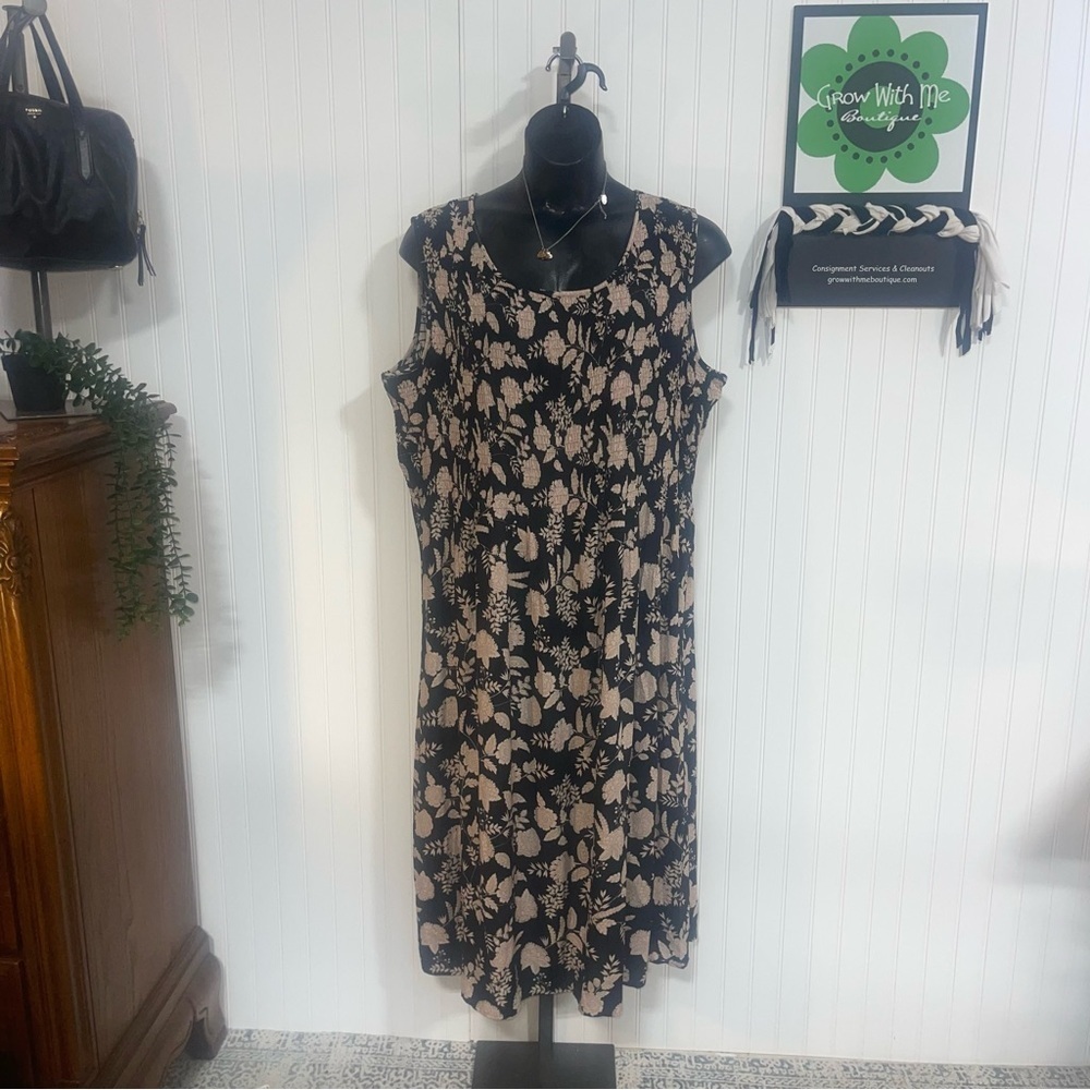Floral Black and Cream Dress